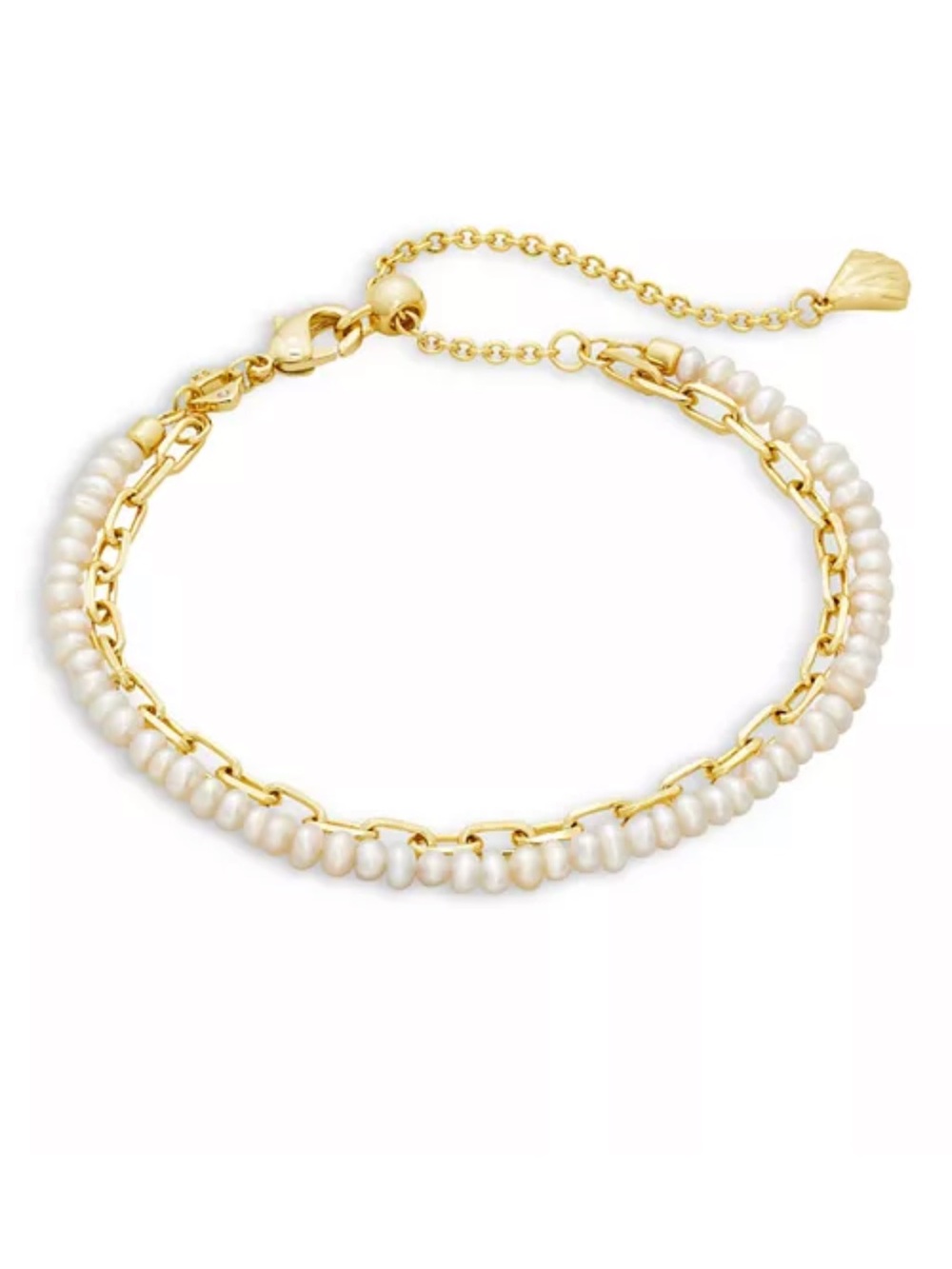 Kendra Scott Gold Chain Bracelet with White Pearls